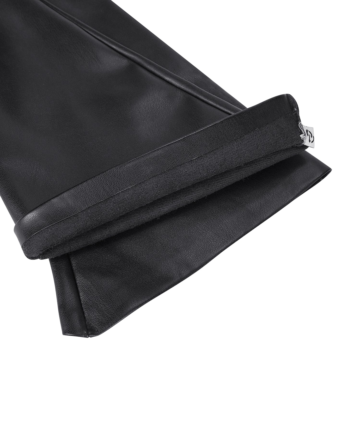 Рукавиці чорні з еко-шкіри довгі