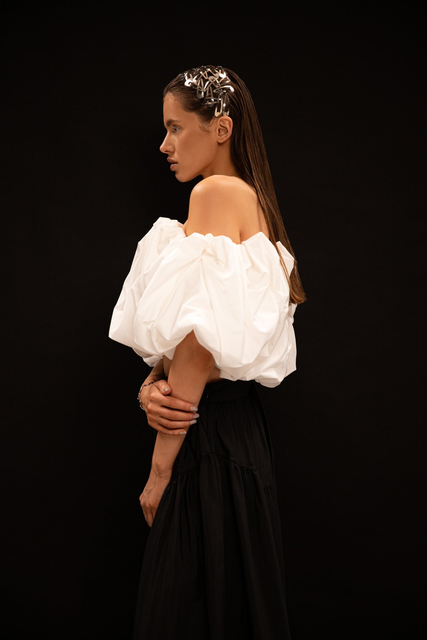 Топ буф білий