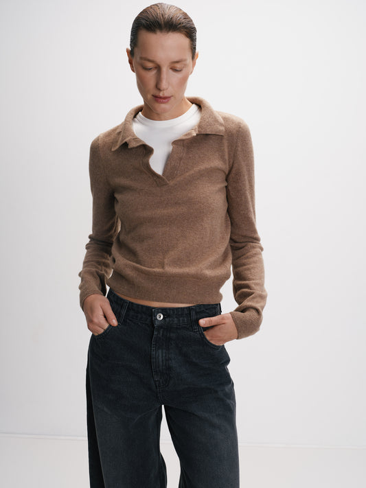 Трикотажне бежеве поло з вовни