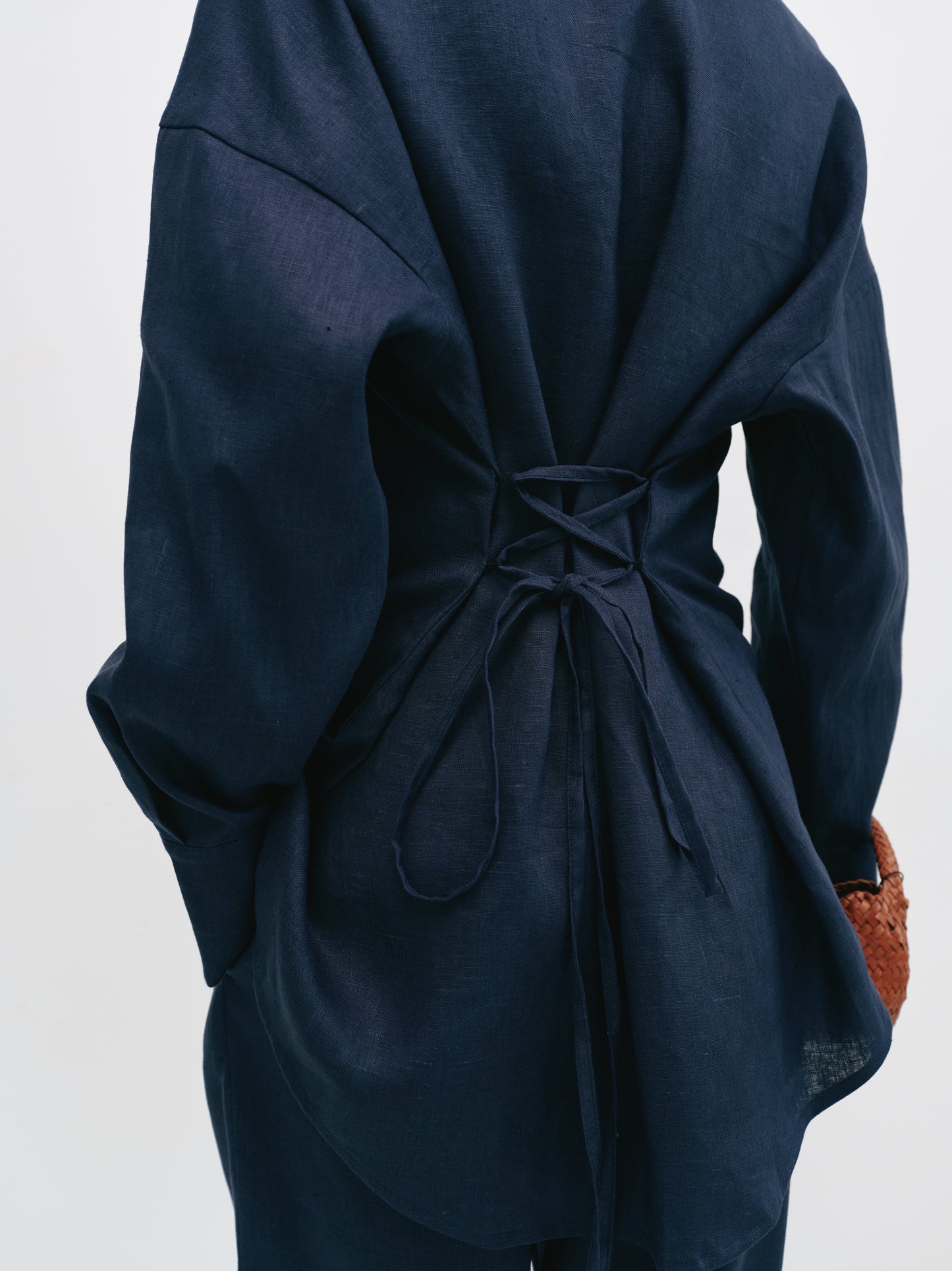 Сорочка cиня з льону