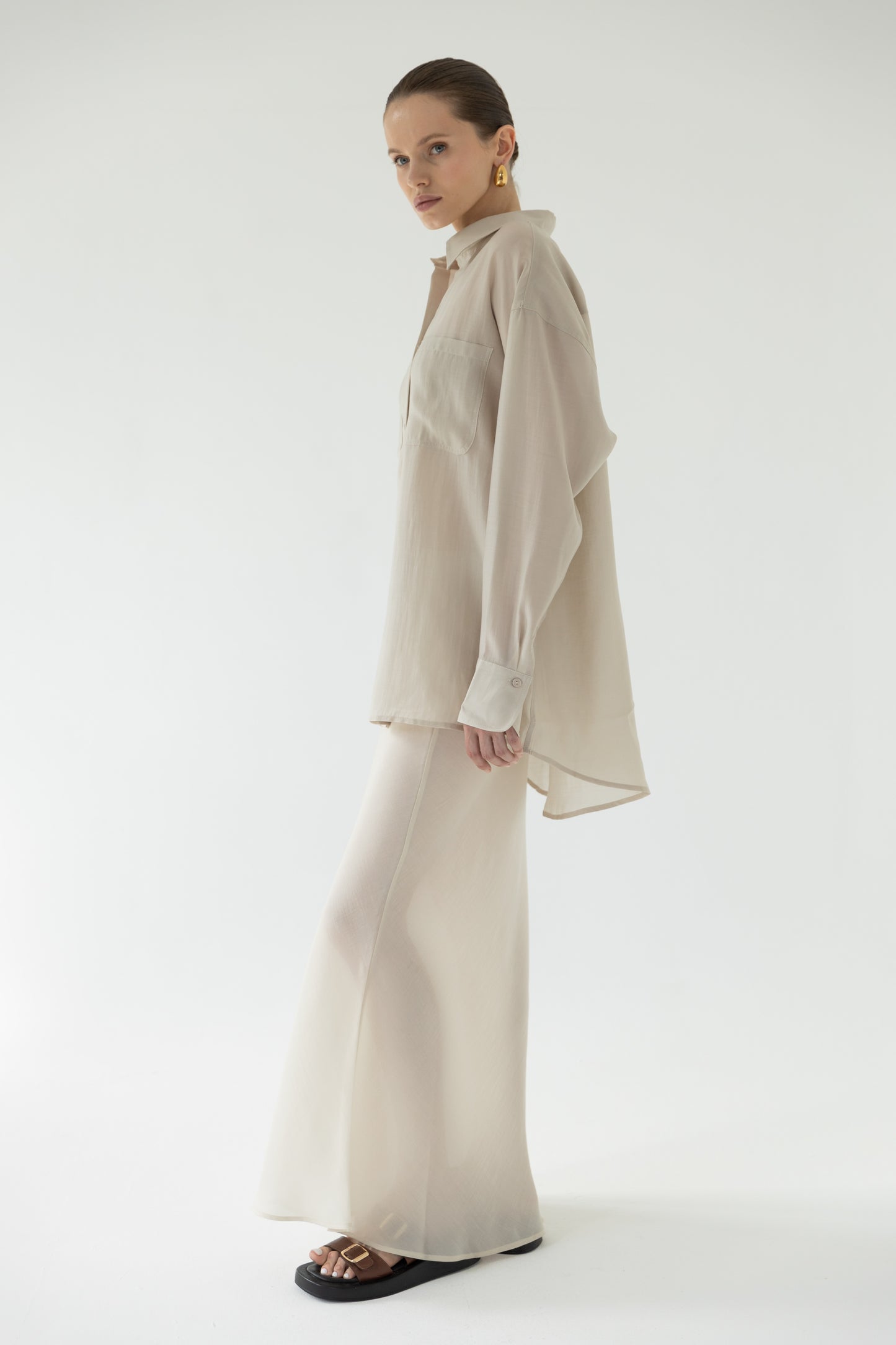 Semi-sheer sand skirt