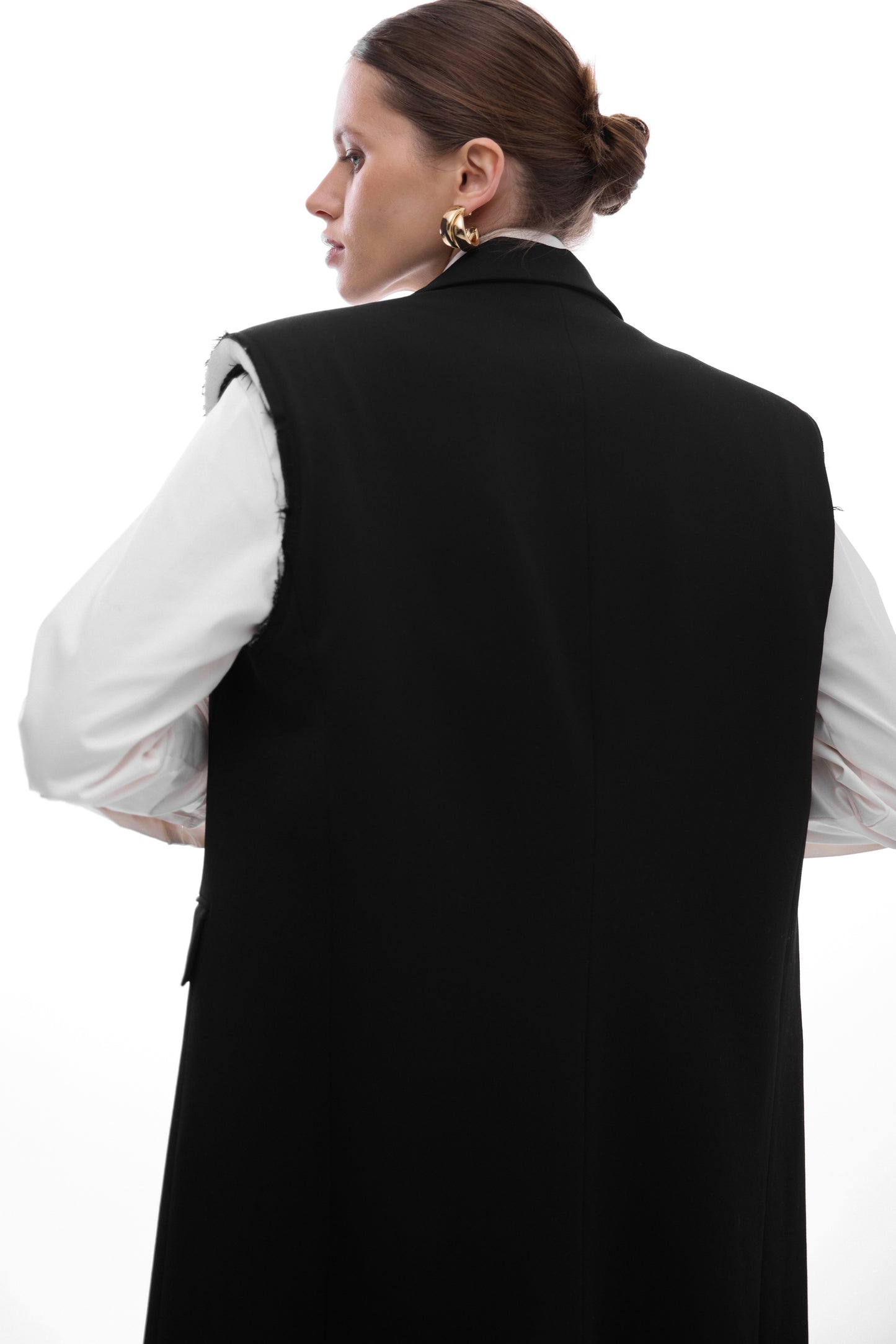 Жилет брючний максі чорний