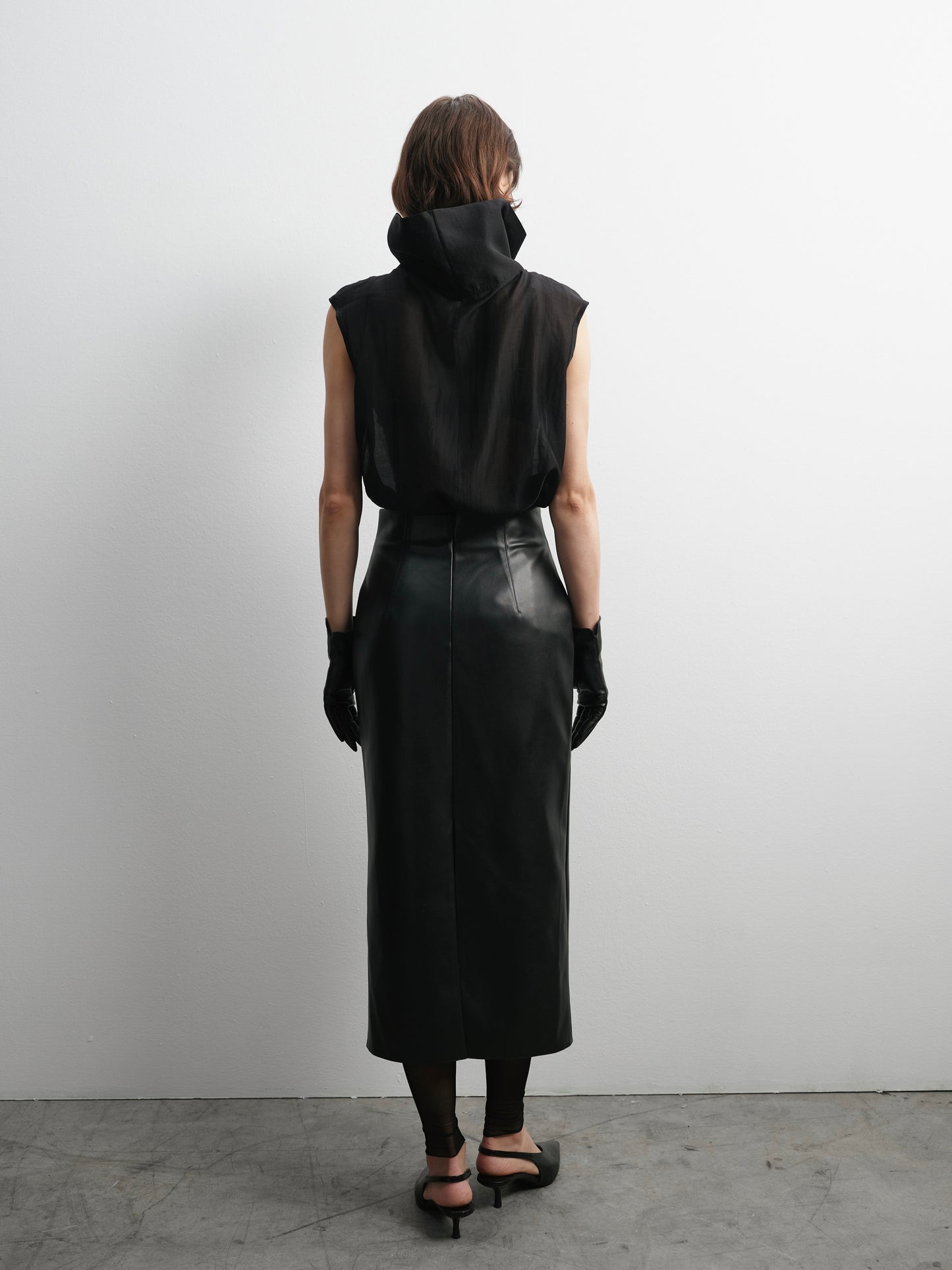 Спідниця чорна максі еко - шкіра