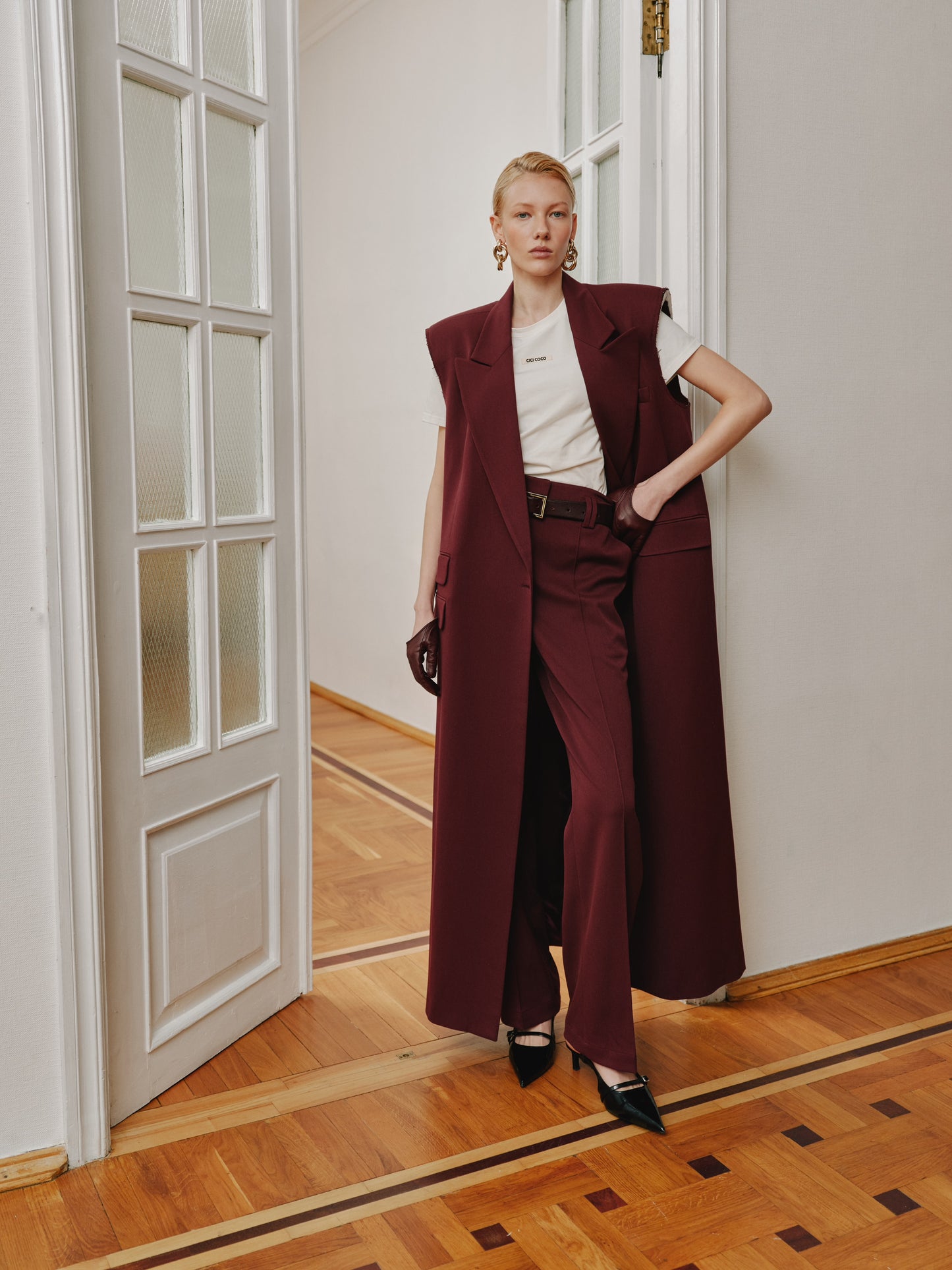 Cherry maxi trouser vest