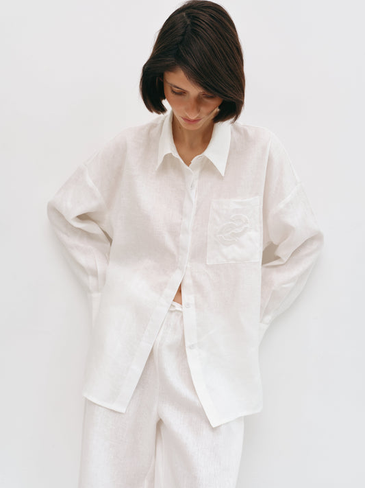 Сорочка молочна з льону