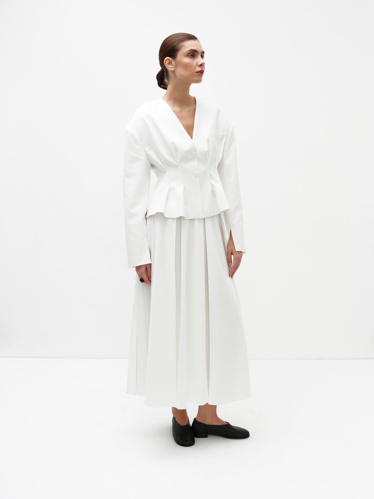 Жакет на талію короткий молочний