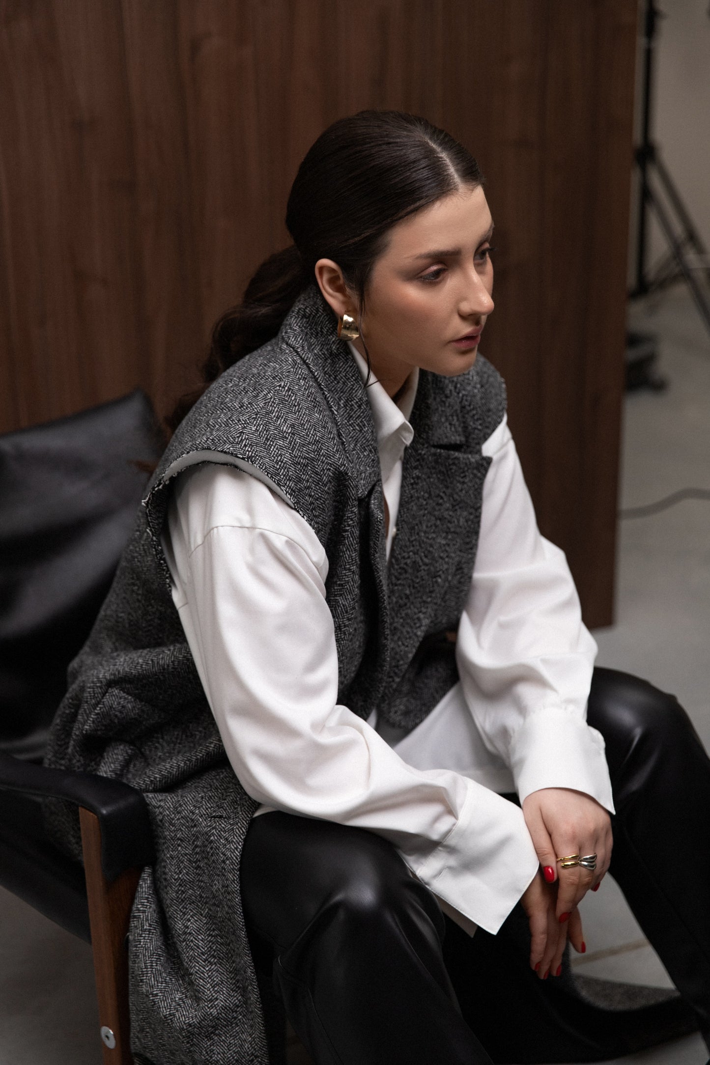 Oversized milk-white shirt