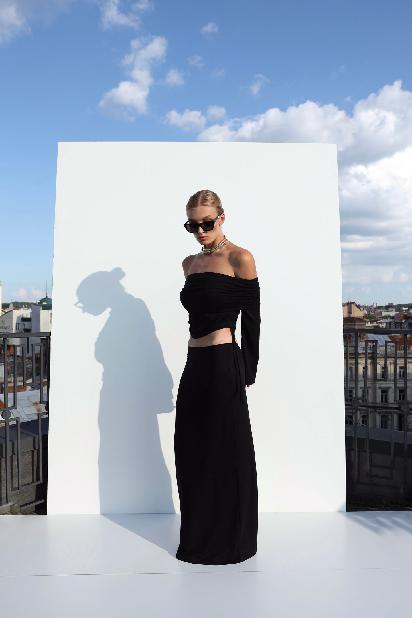 Black Knit Maxi Skirt