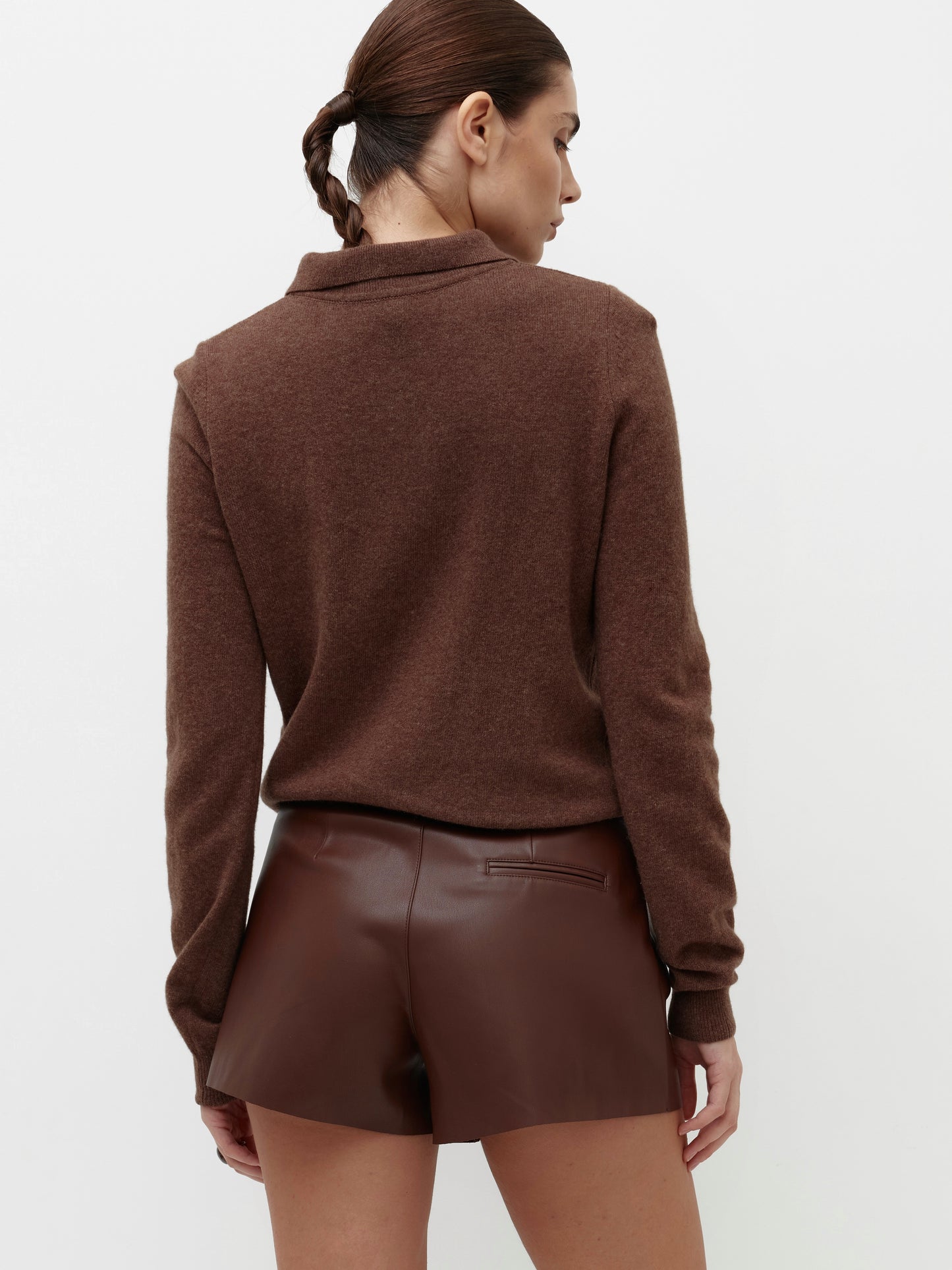 Шорти міні еко-шкіра коричневі