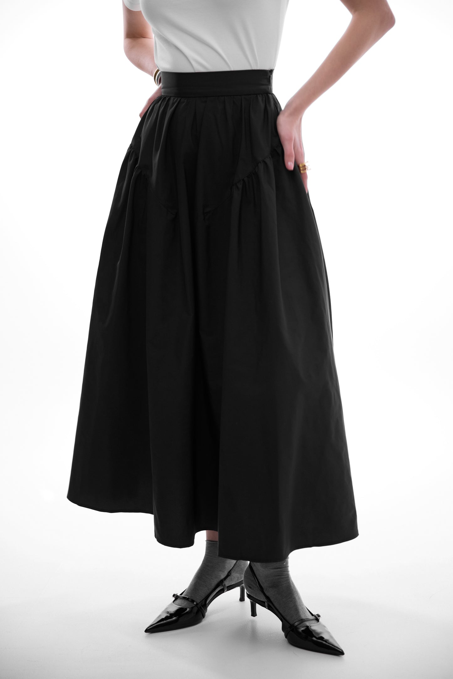 Black flared skirt