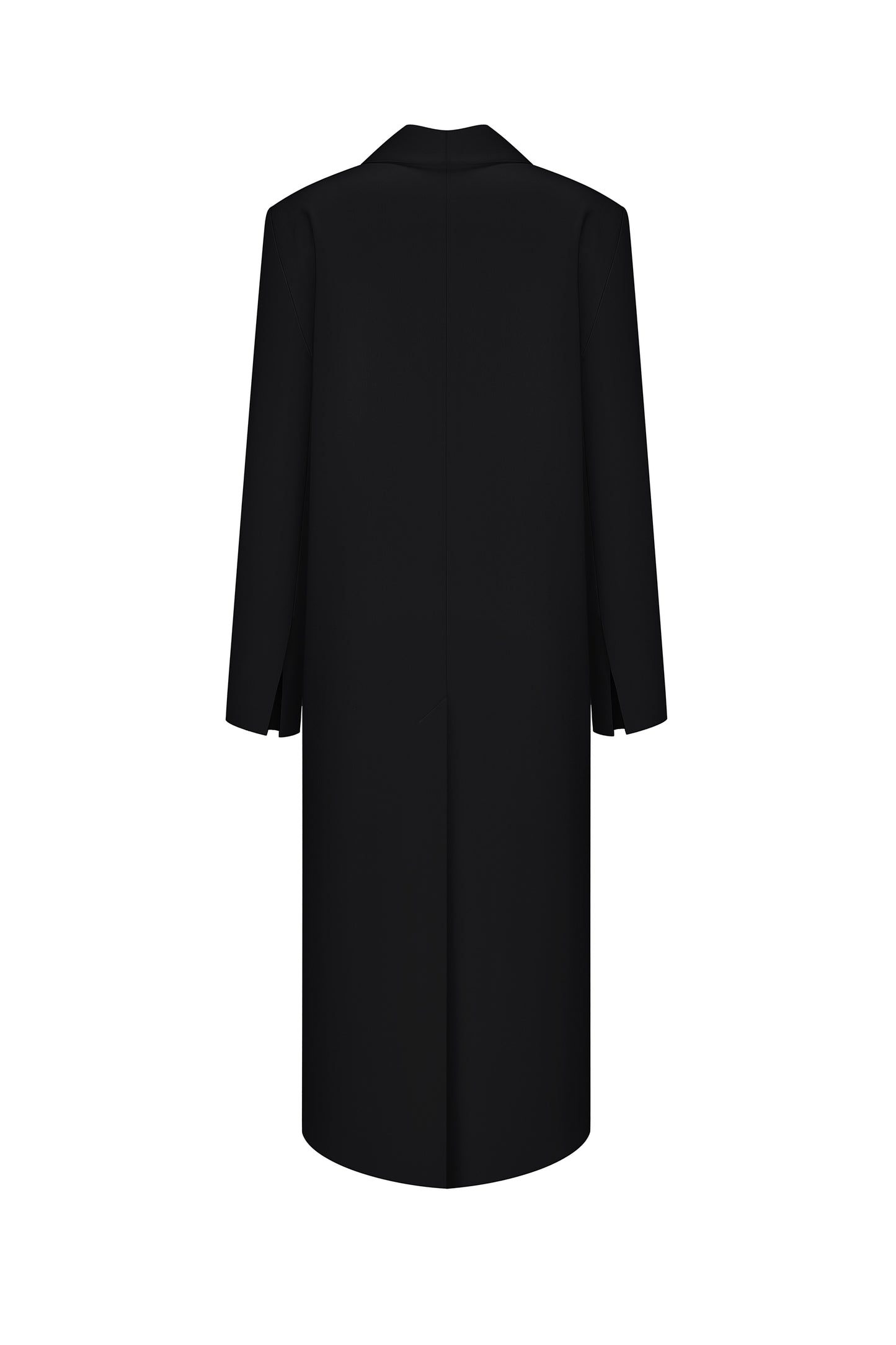 Сатиновий чорний жакет у максі довжині