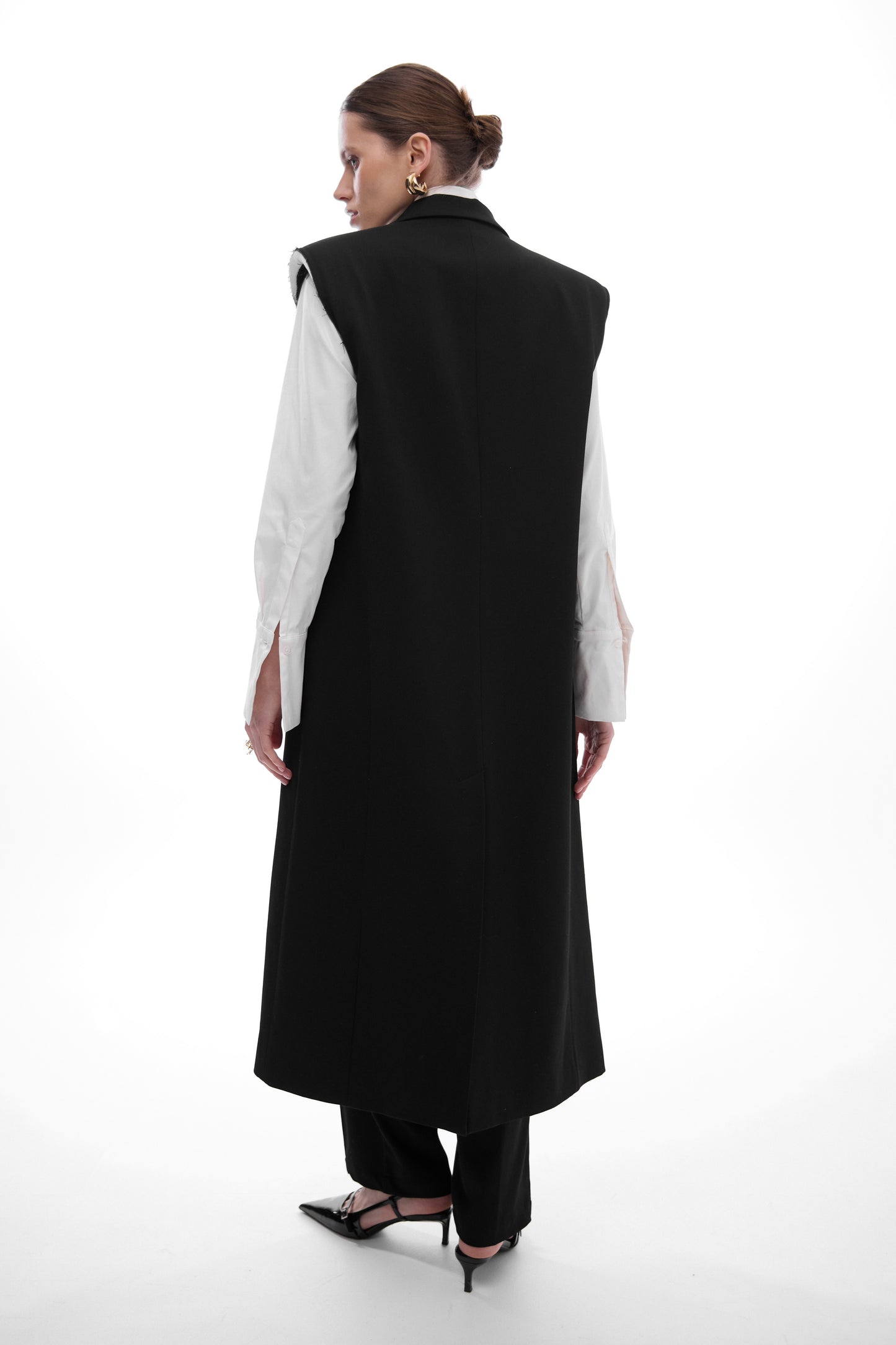 Жилет брючний максі чорний