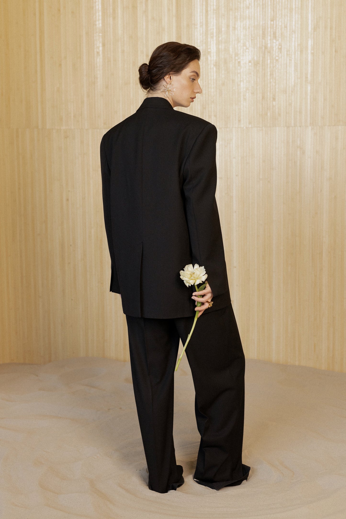 Black palazzo with an elastic waistband