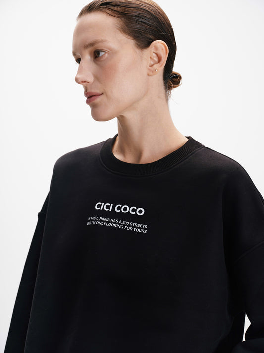 Світшот чорний з принтом