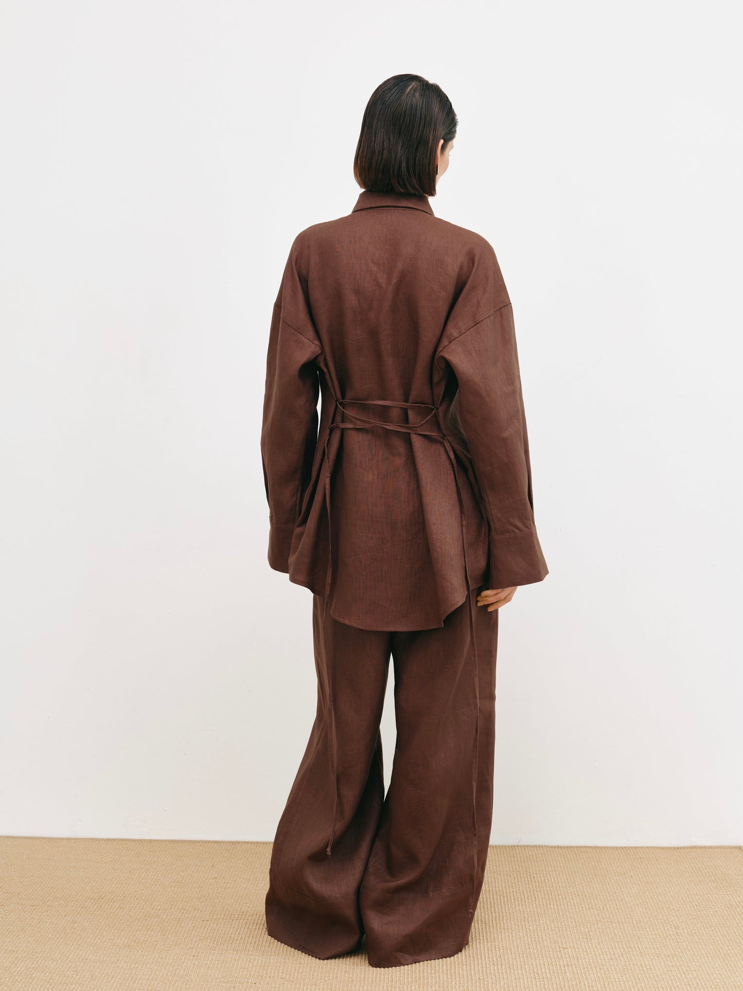 Палаццо коричневі з льону