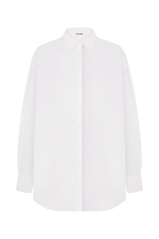 Oversized milk-white shirt