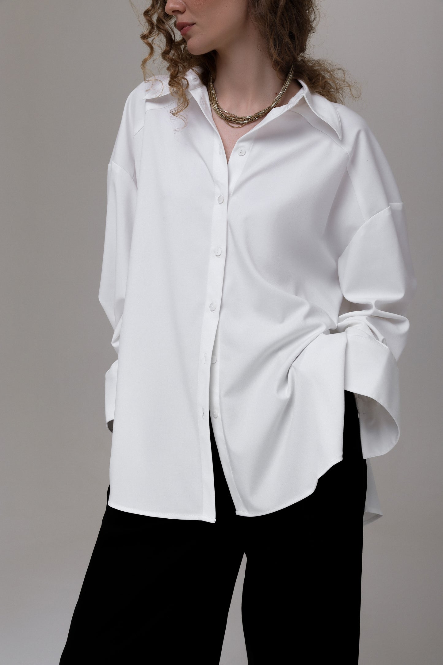 Oversized milk-white shirt