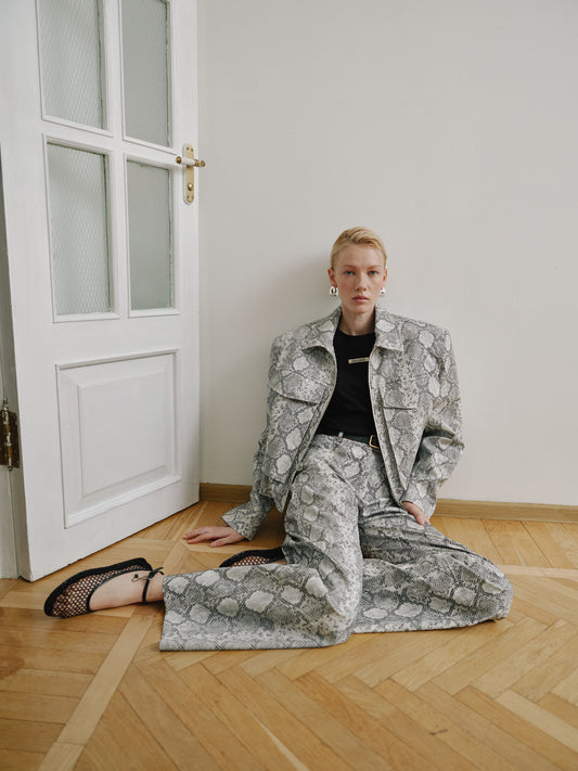 Куртка еко-шкіра принт