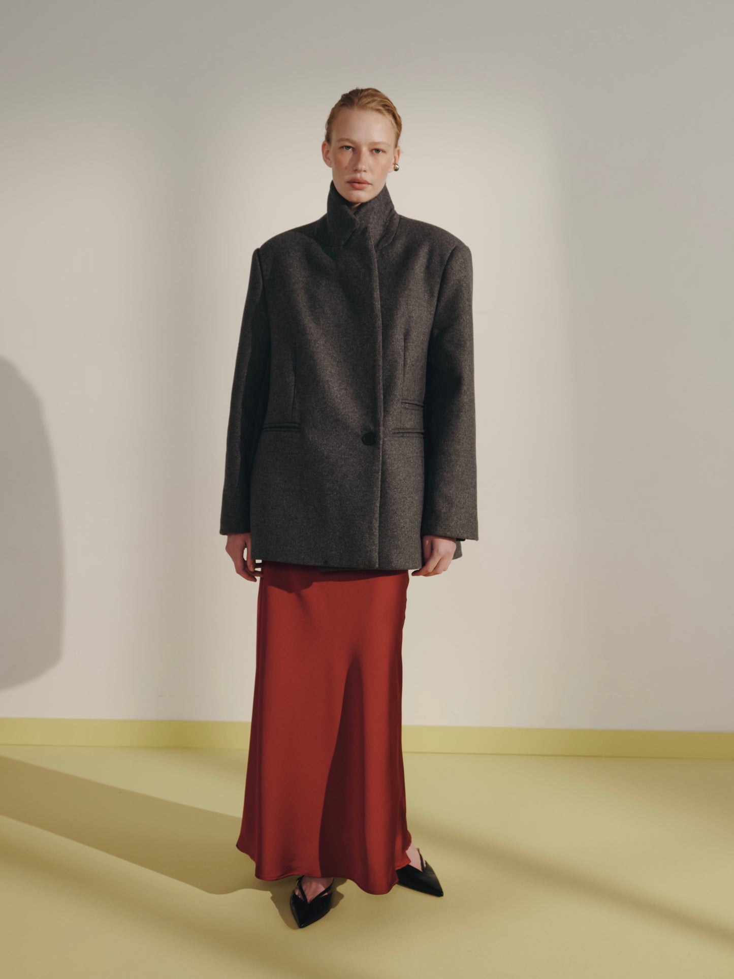 Cherry Satin Maxi Skirt