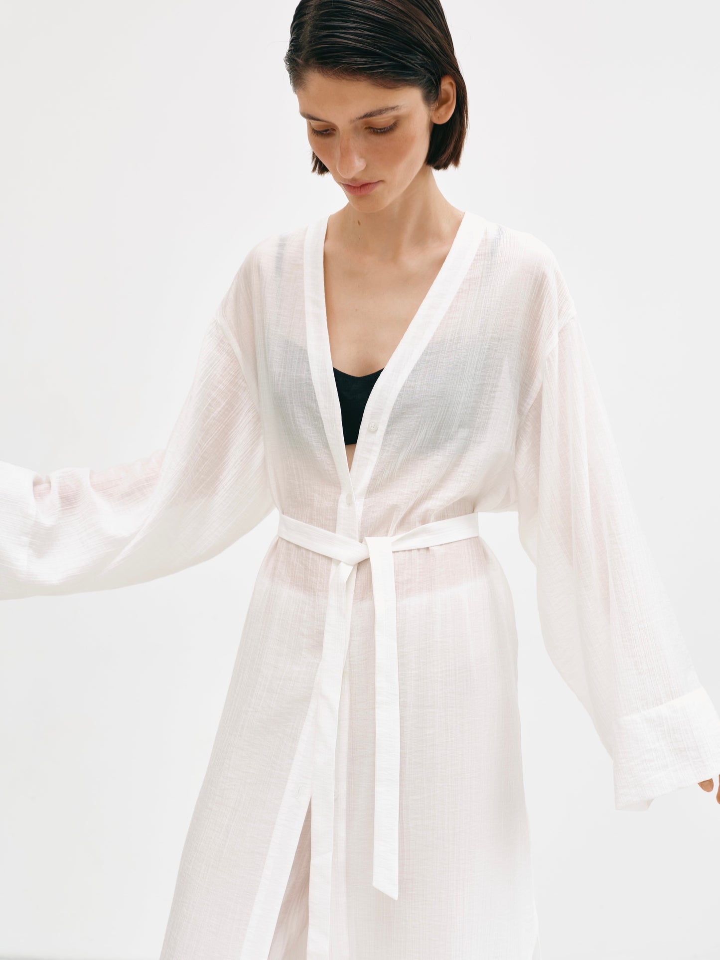 Сорочка - кімоно молочна