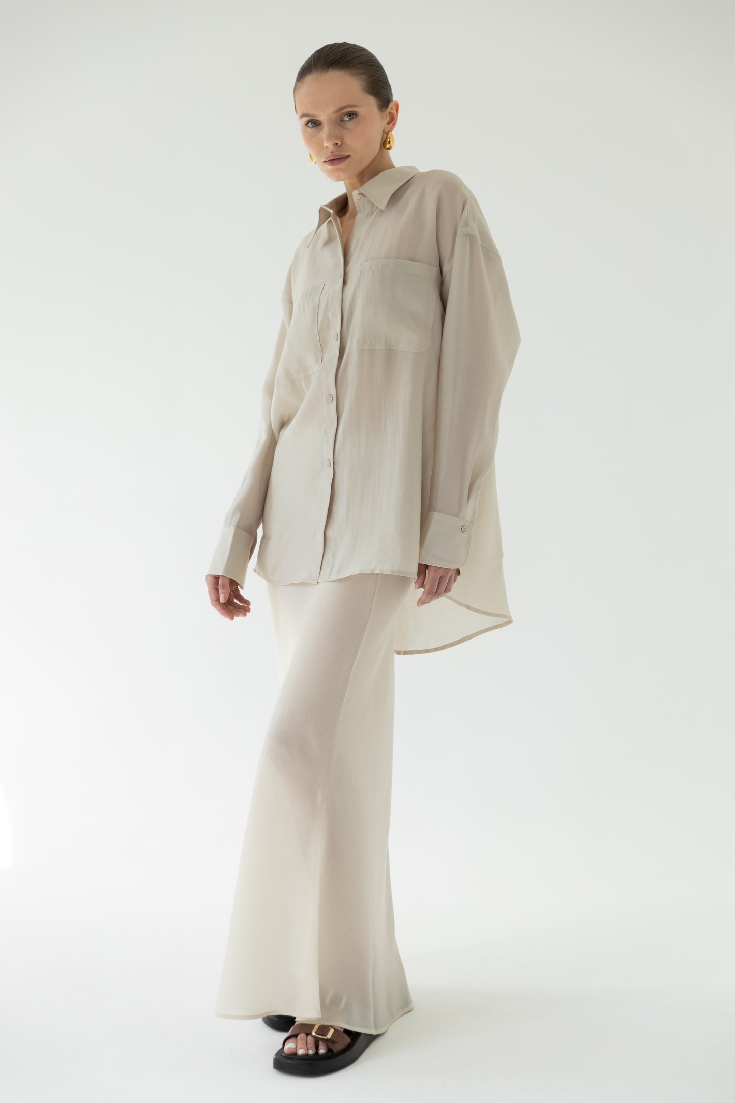 Semi-sheer sand skirt