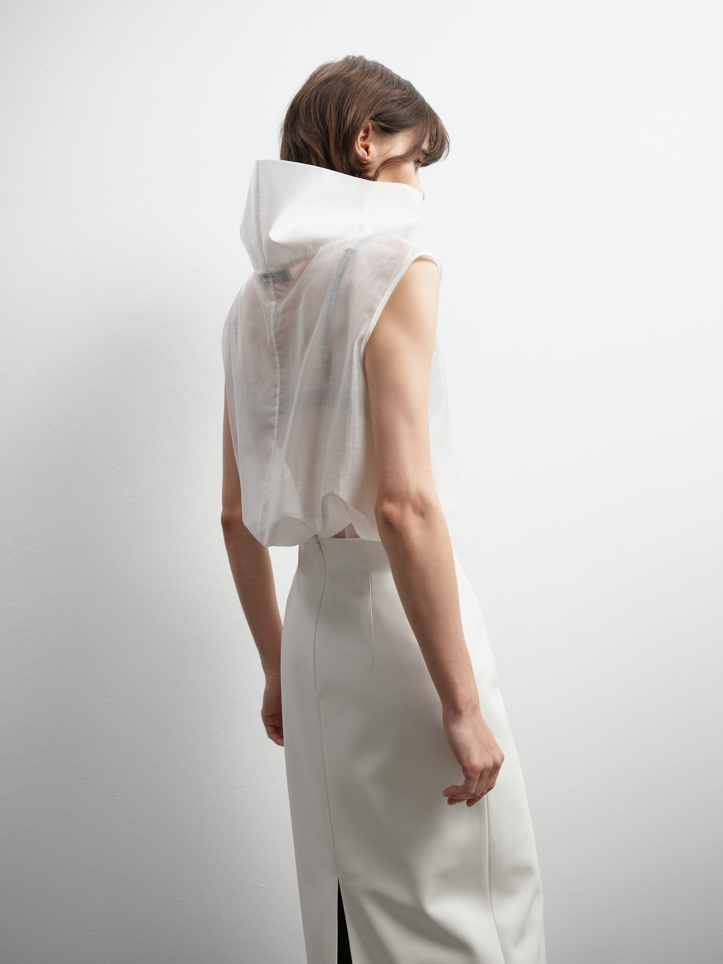 Спідниця молочна еко - шкіра з підкладкою в тон