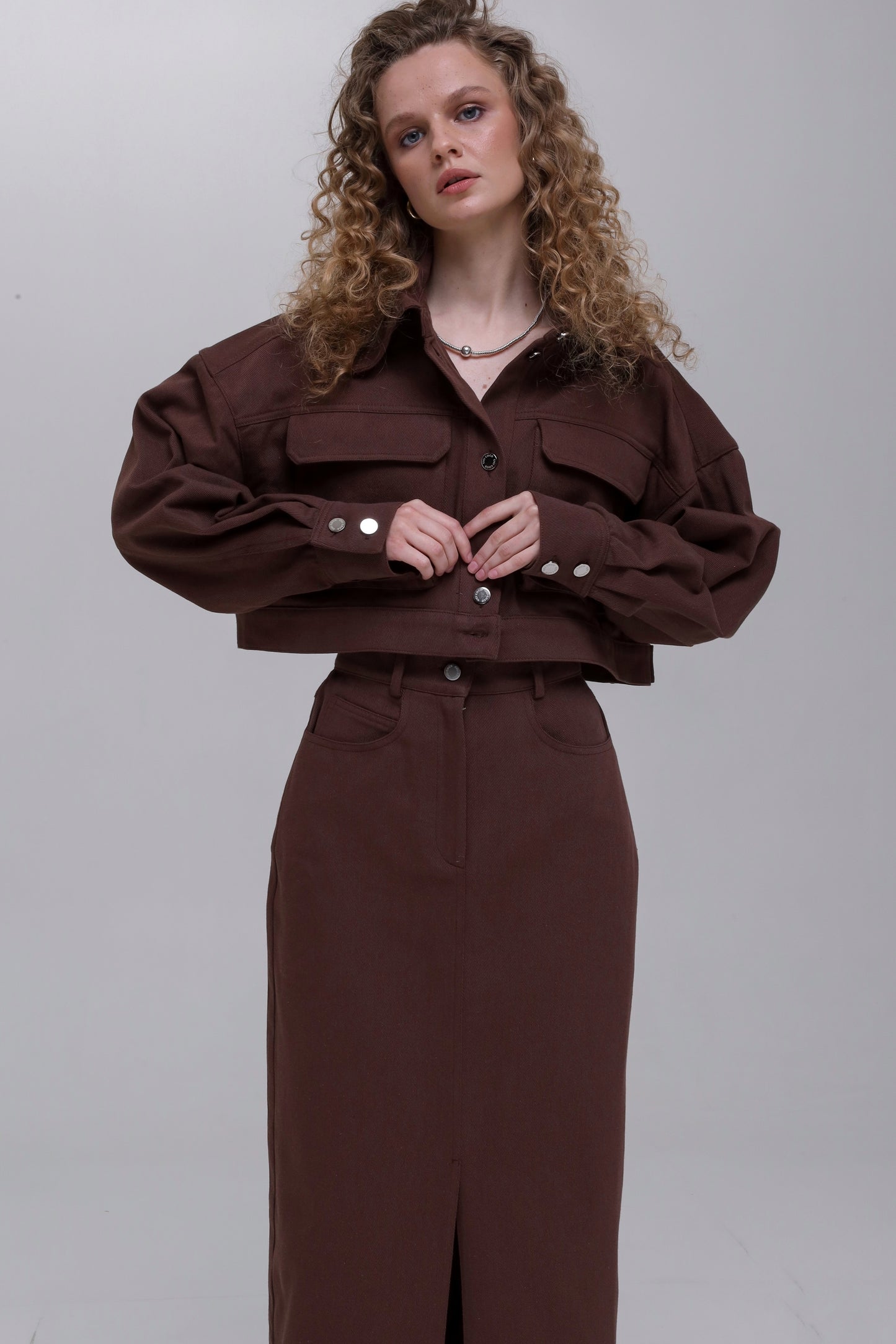 Спідниця джинс коричнева