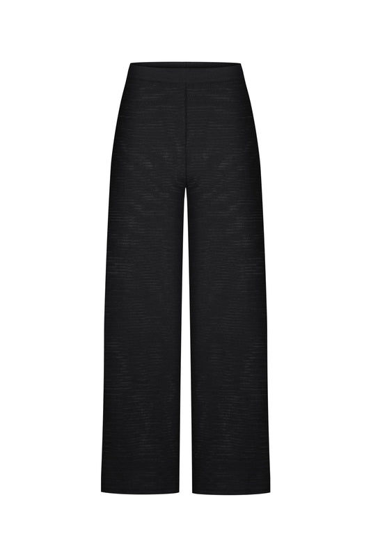 Напівпрозорі штани кроше чорні