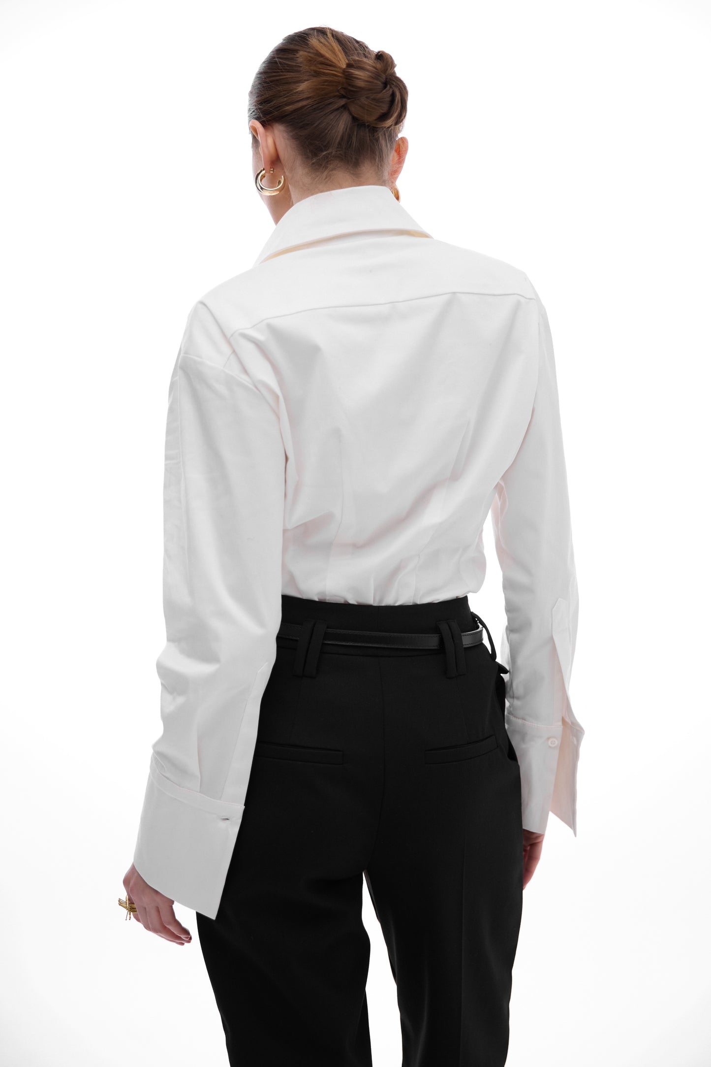 Straight black pencil trousers