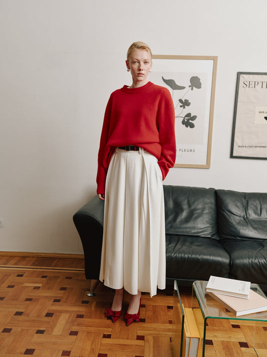 Светр вовняний морквяний