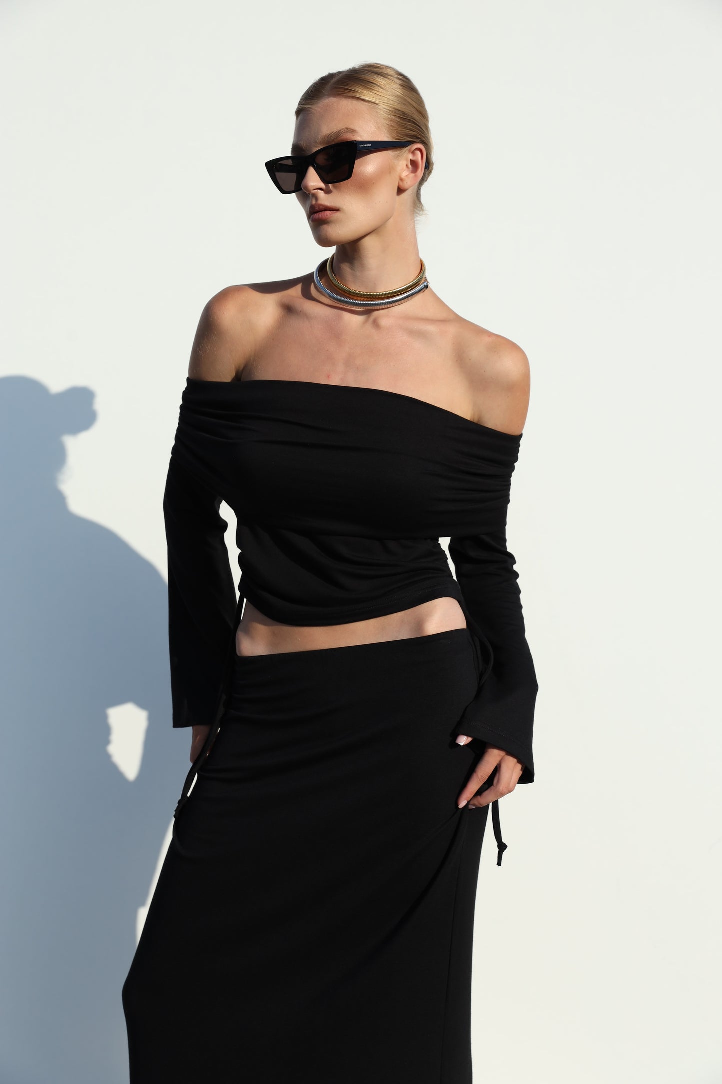 Black Knit Maxi Skirt