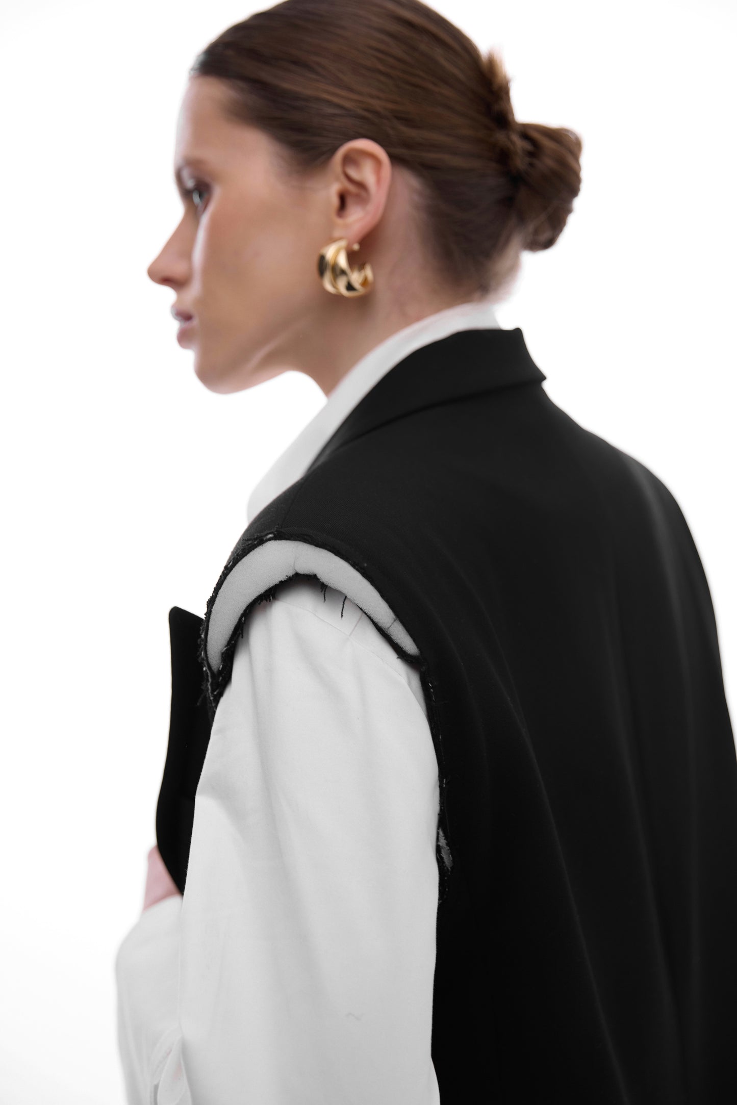 Жилет брючний максі чорний