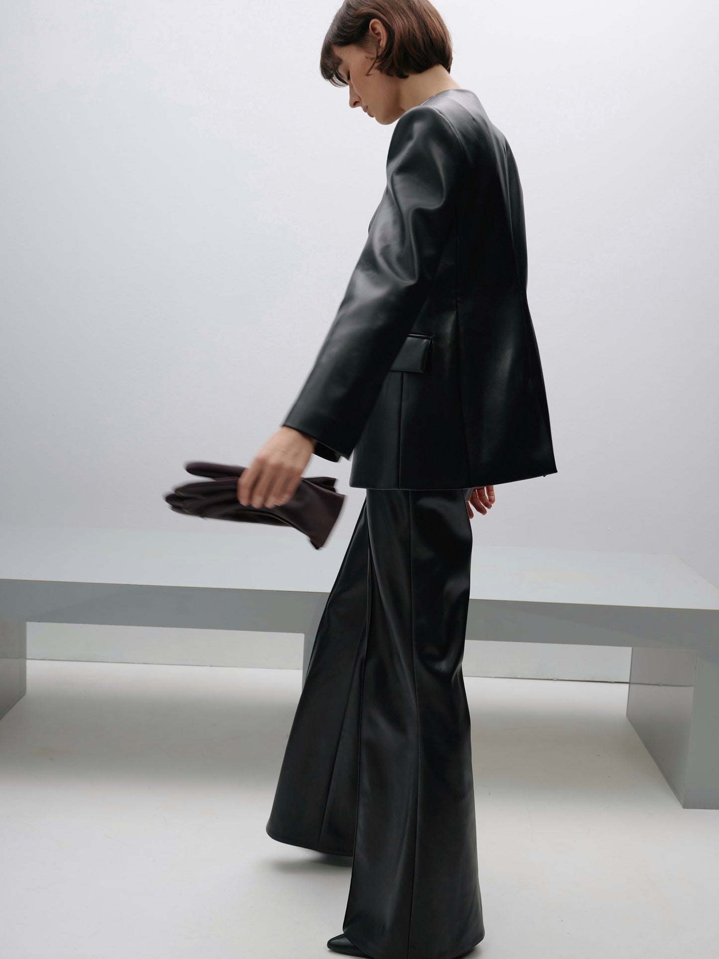 Штани кльош еко - шкіра