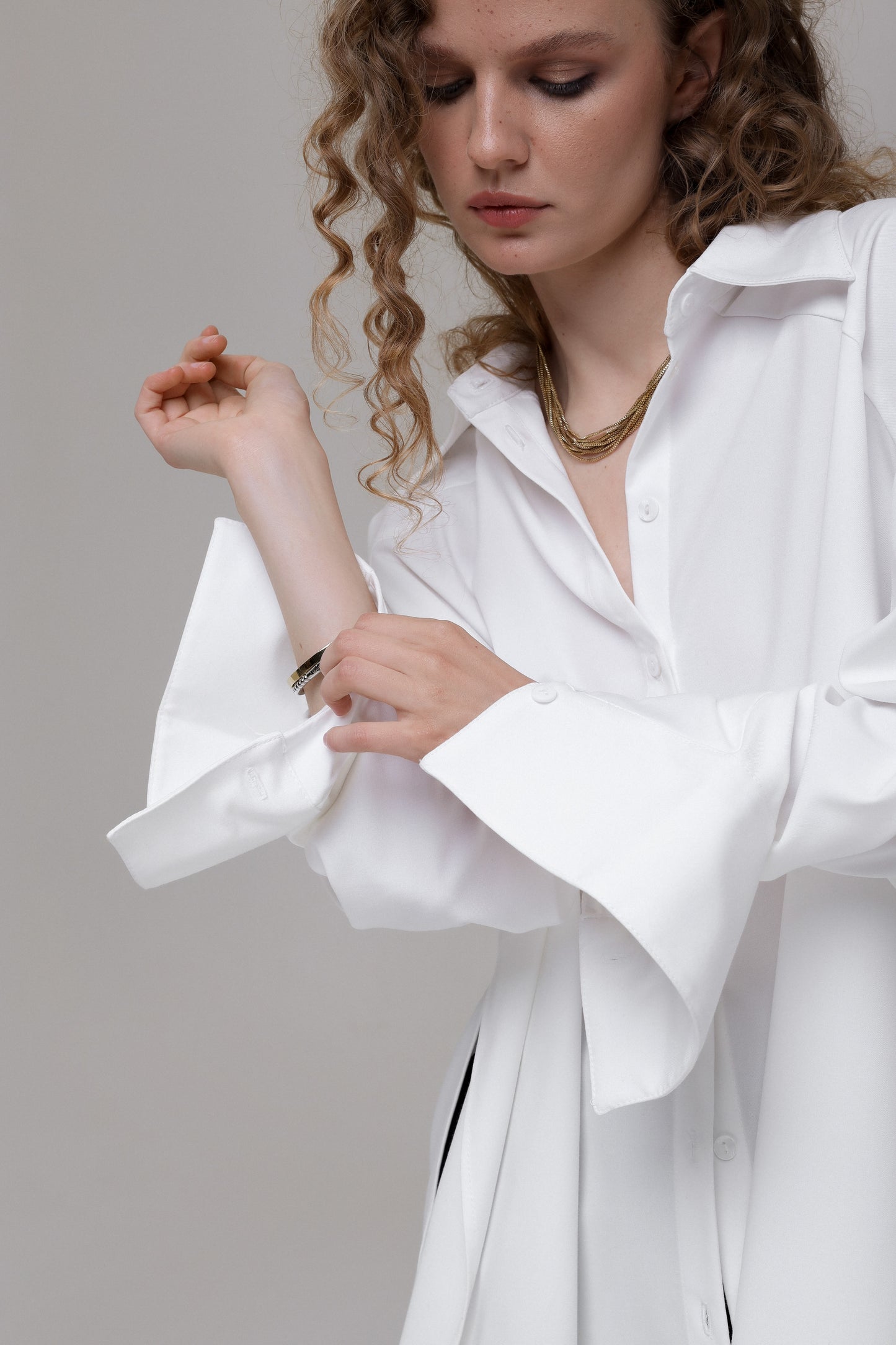 Oversized milk-white shirt