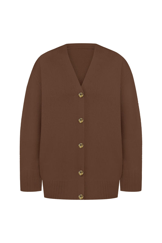 Кардиган вовняний коричневий з гудзиками