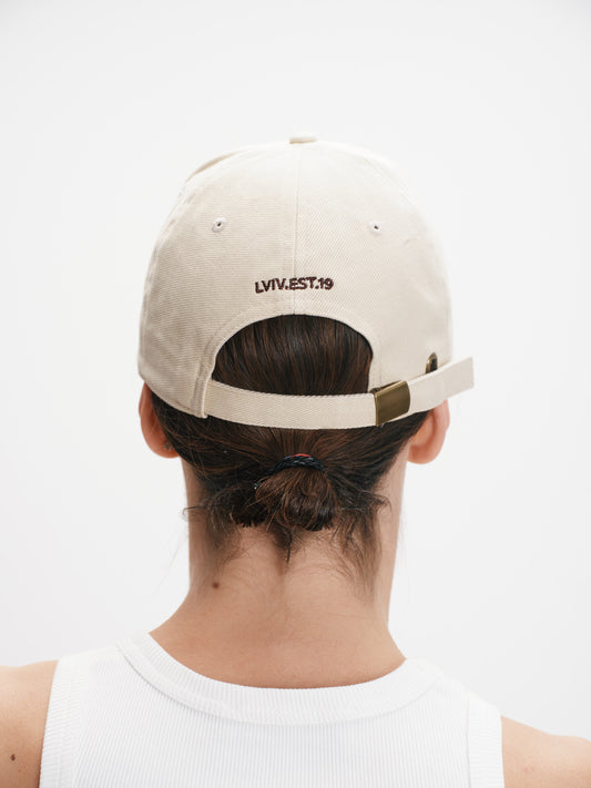 Кепка бежева з лого