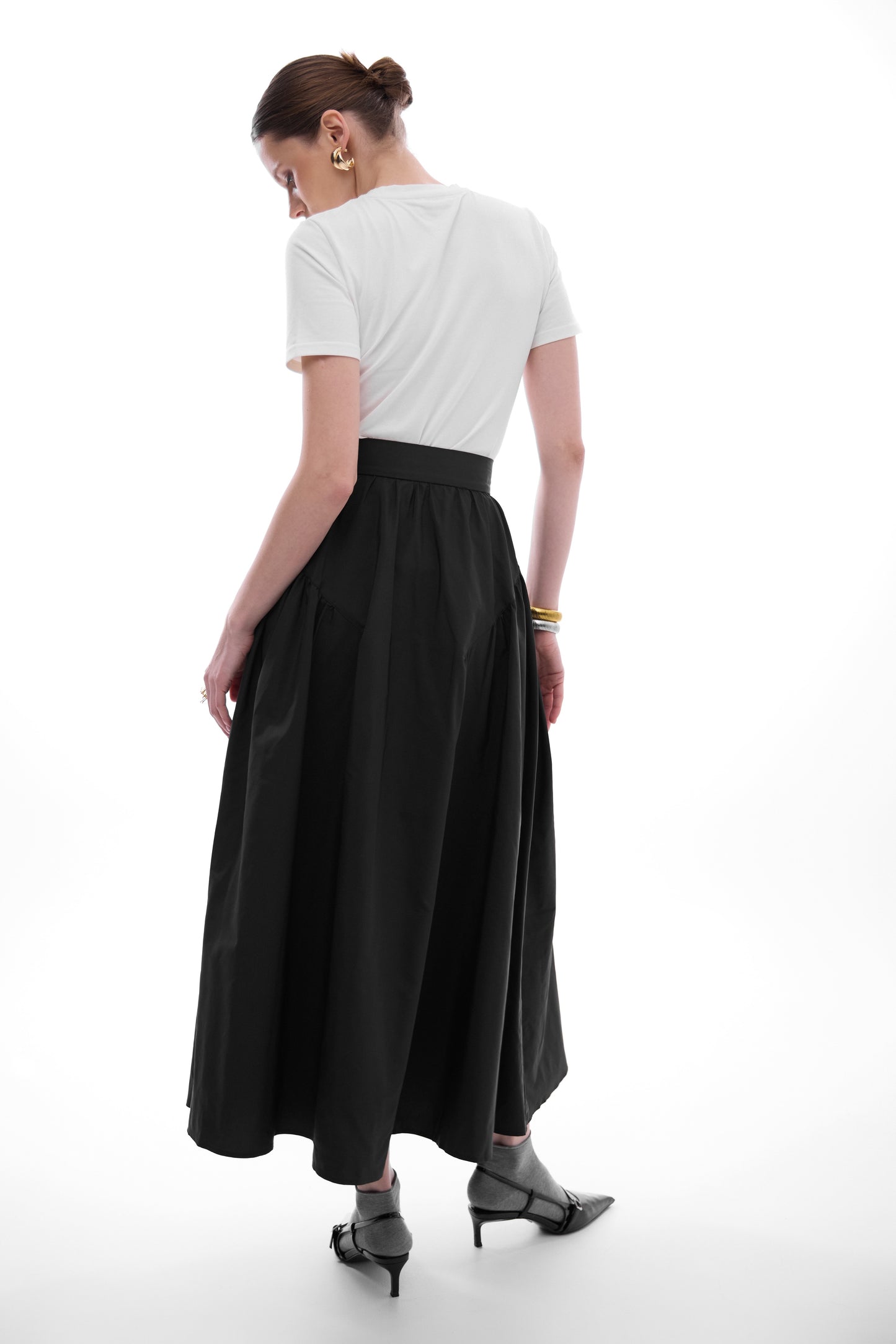 Black flared skirt