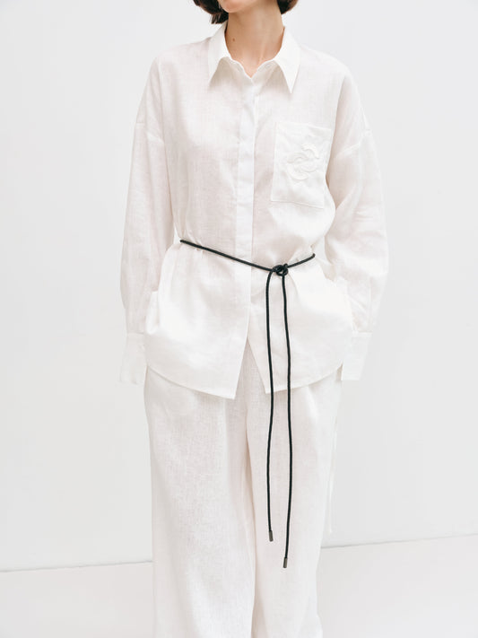 Ремінь шнурок плетений чорний