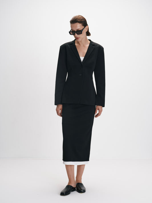 Спідниця максі з контрастною підкладкою