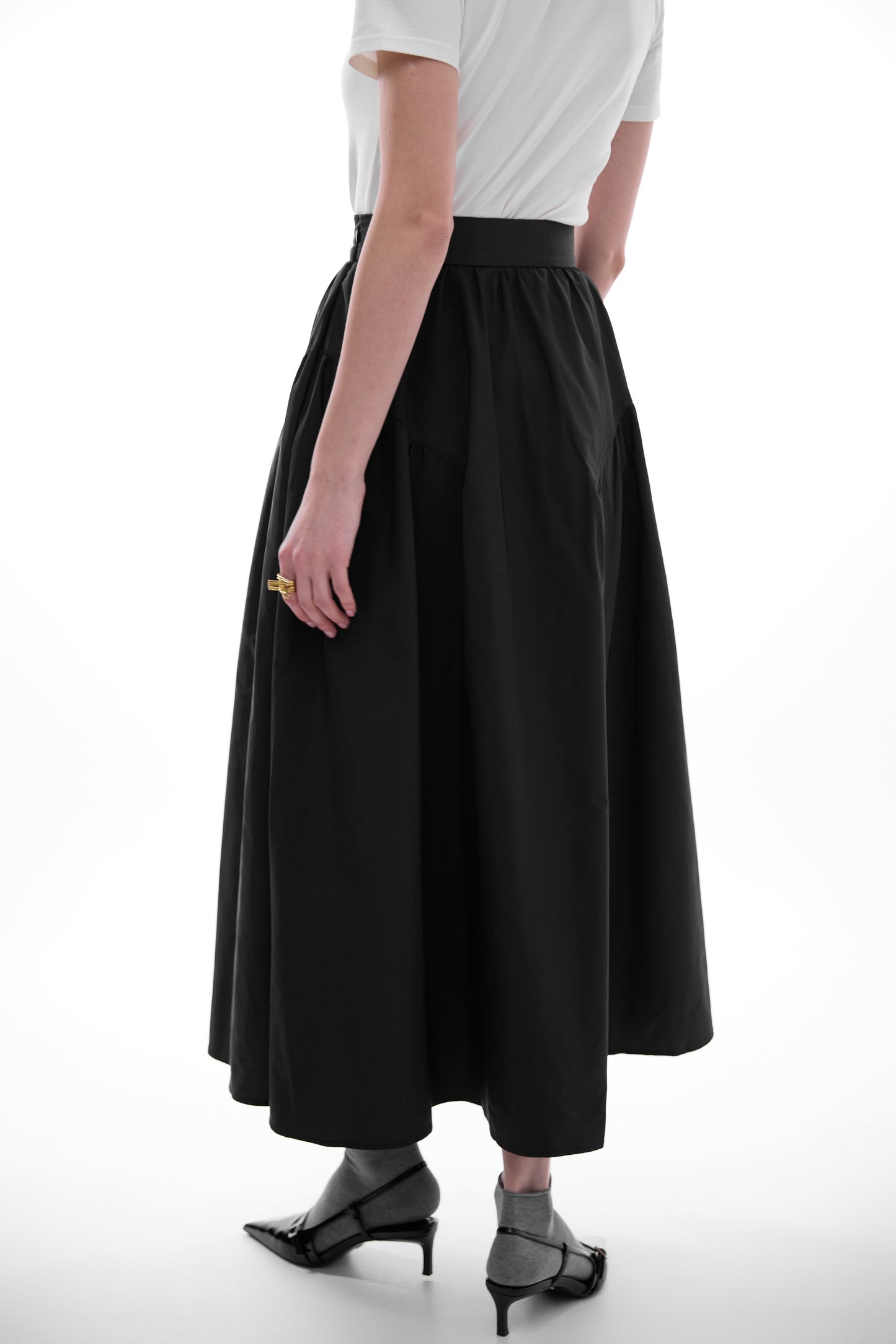 Black flared skirt