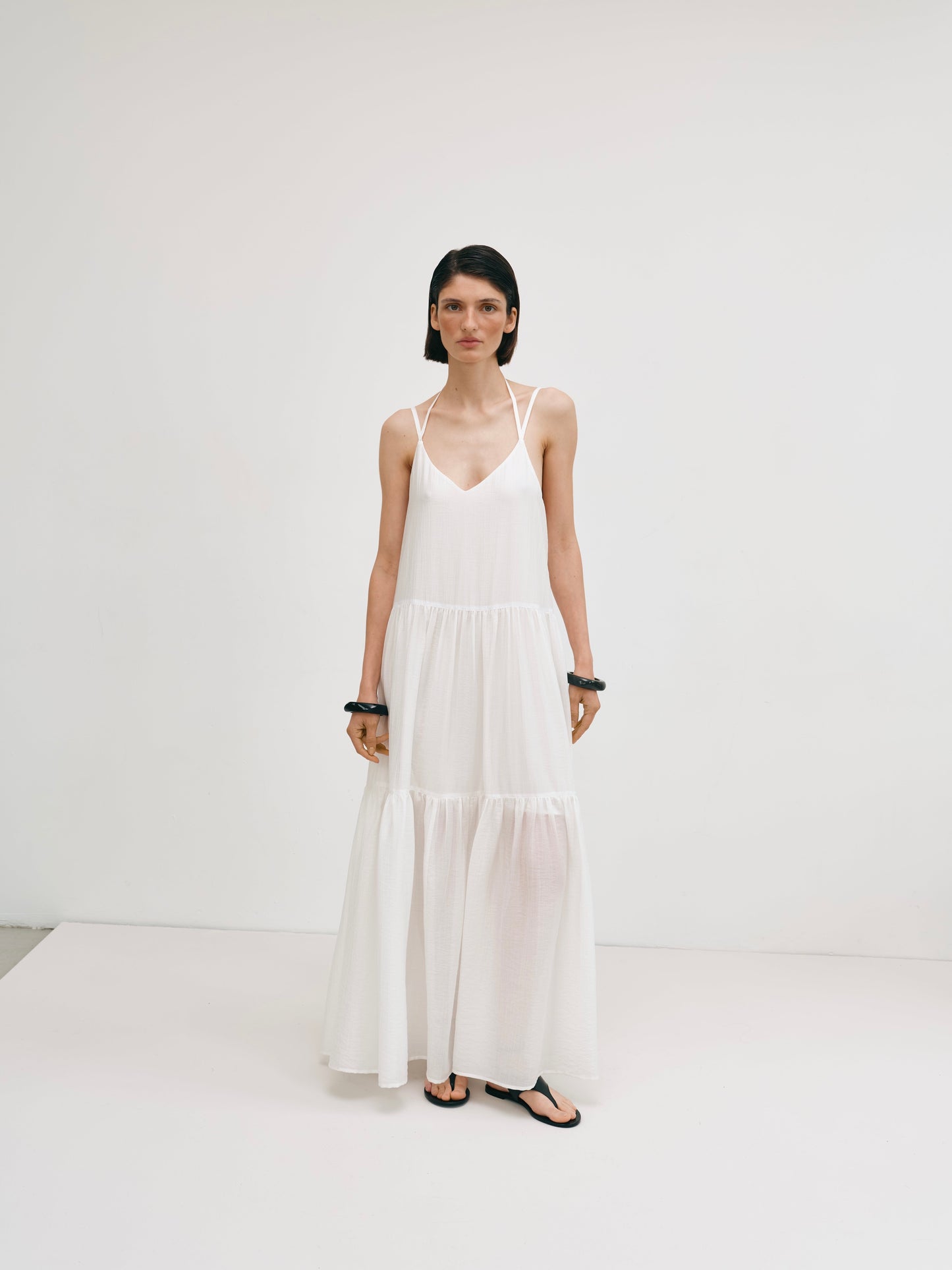 Сарафан з тенселу молочний