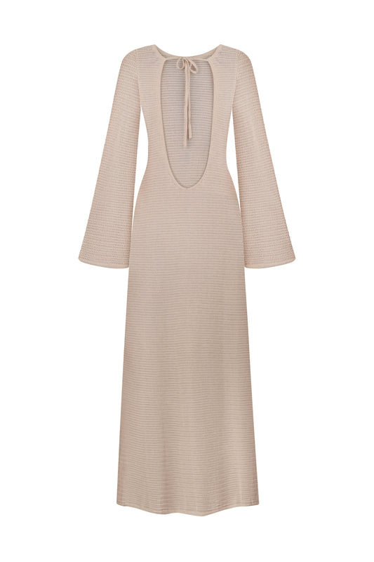 Напівпрозора сукня кроше бежева