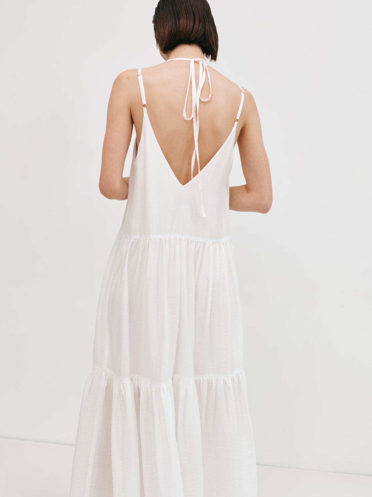 Сарафан з тенселу молочний