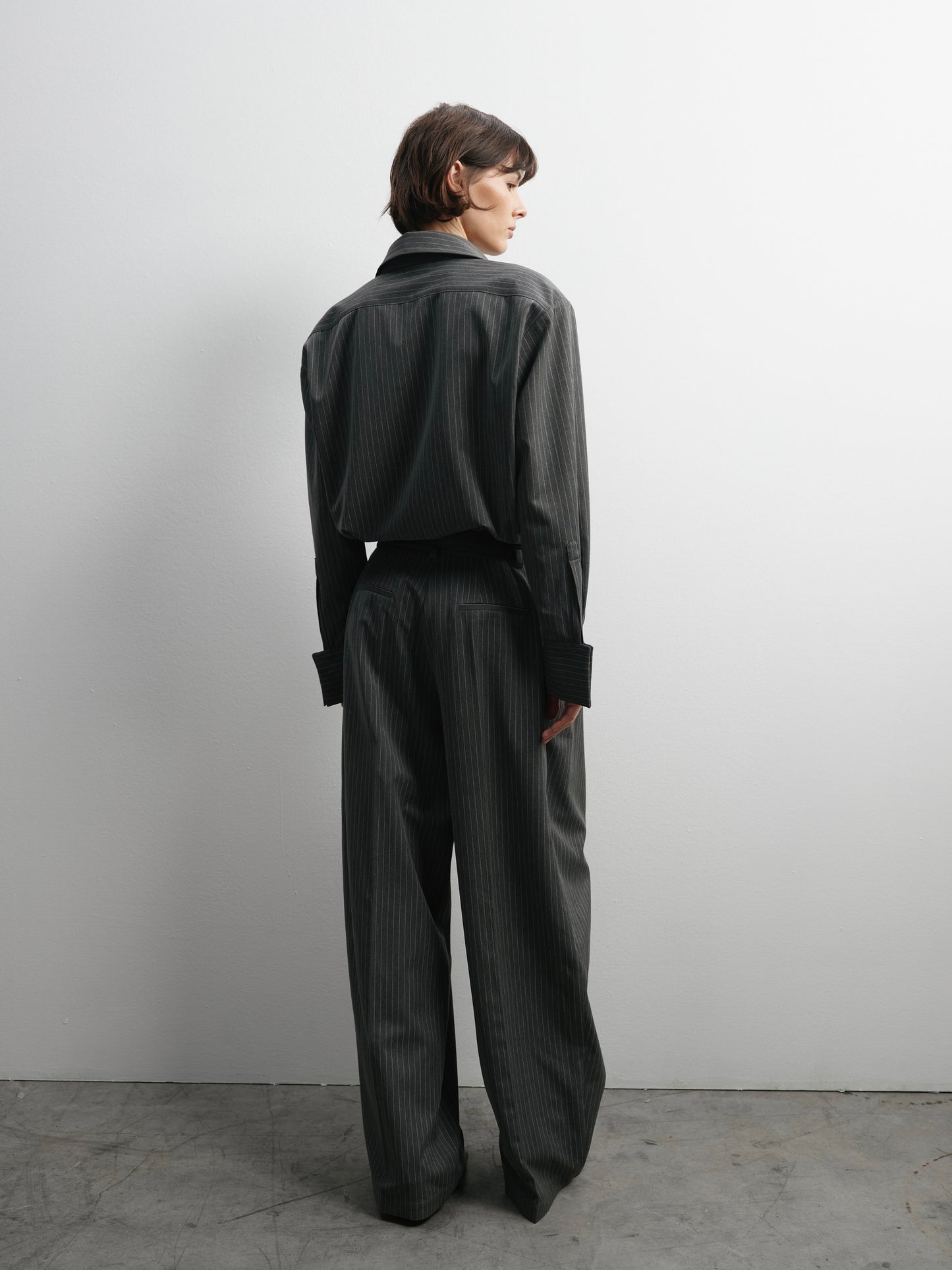 Сіра сорочка - боді у смужку