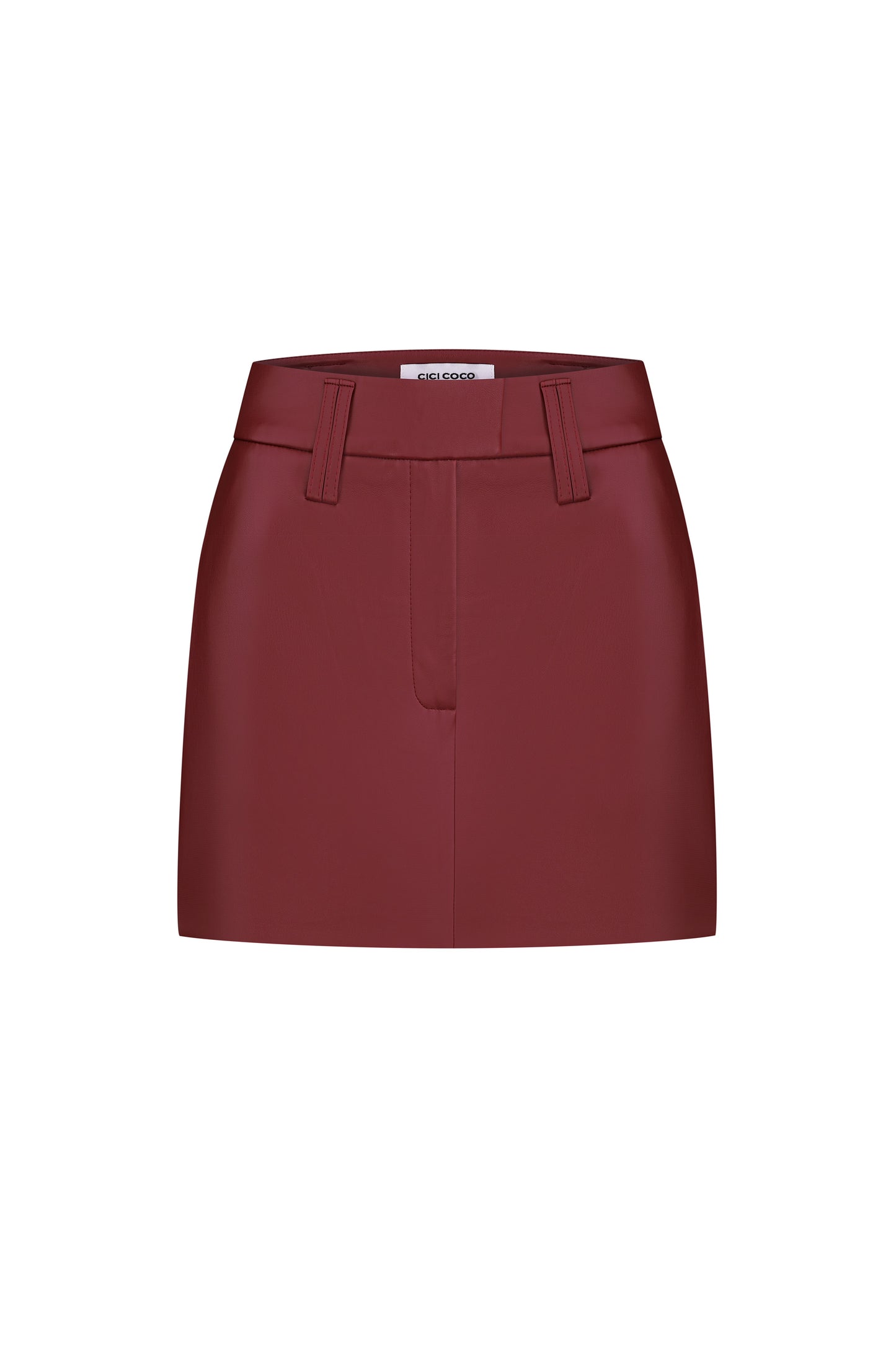 Cherry Eco-Leather Mini Skirt
