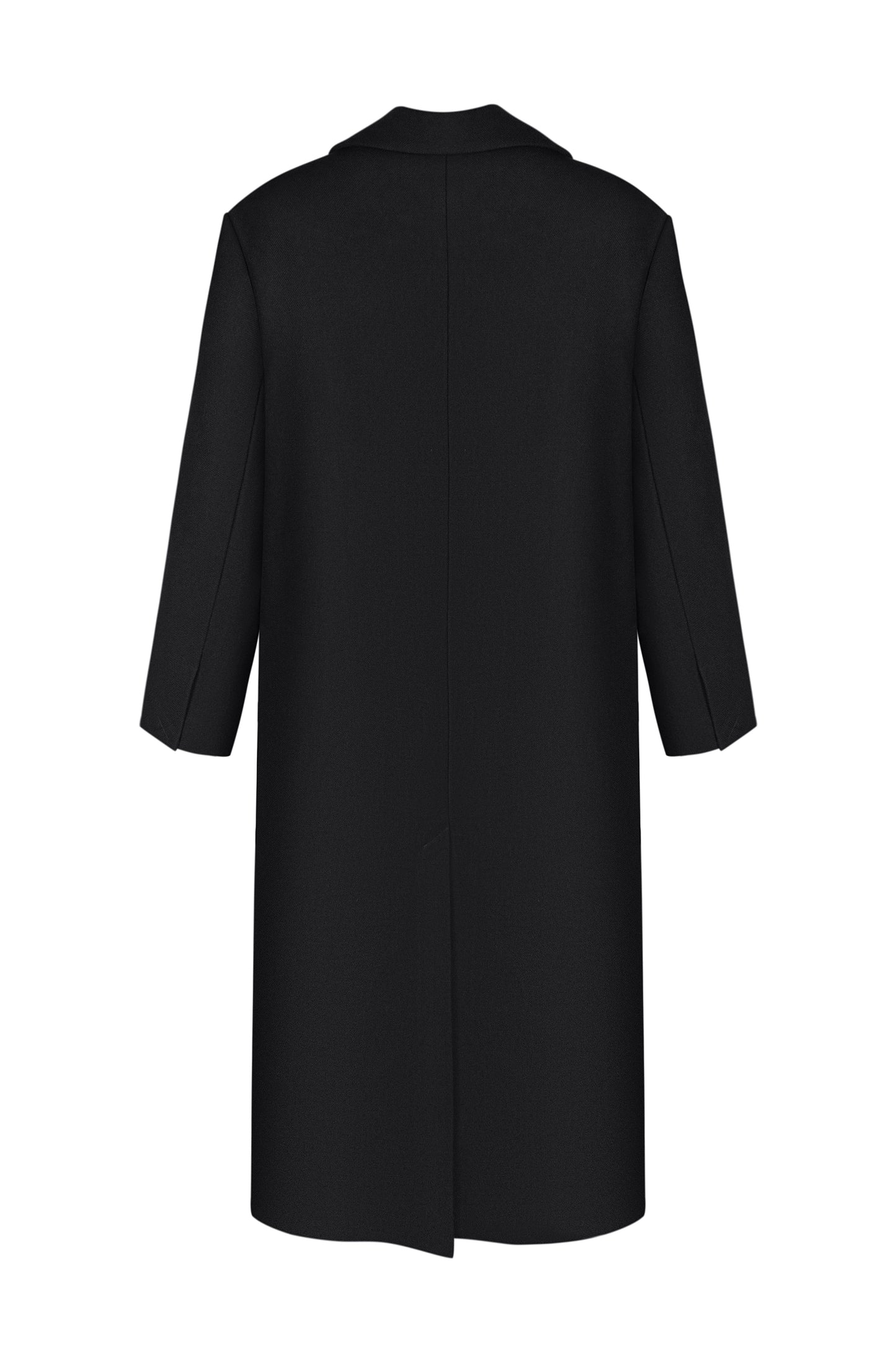 Пальто вовняне прямого крою чорне COUTURE
