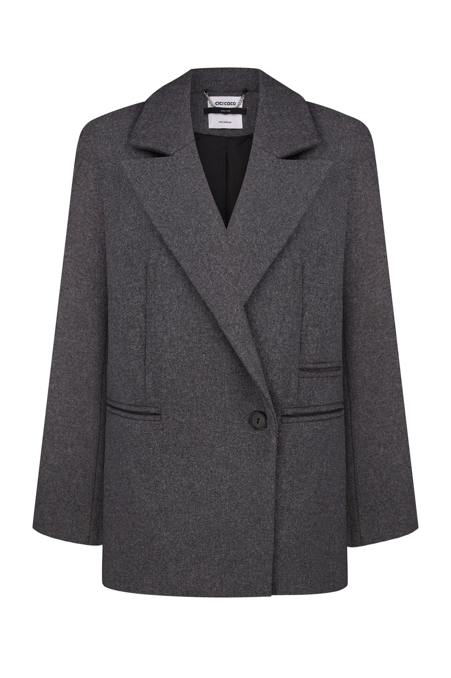 Сірий жакет - пальто COUTURE