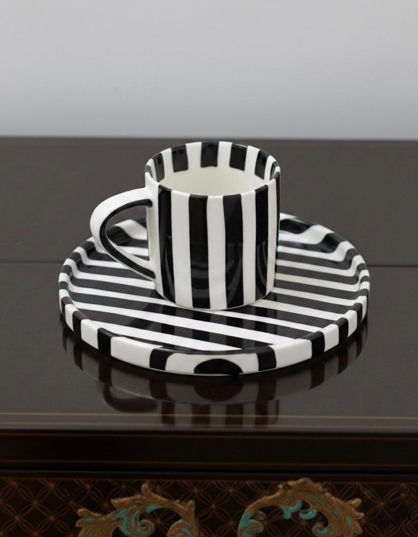 Чашка з блюдцем в смужку CICI COCO HOME