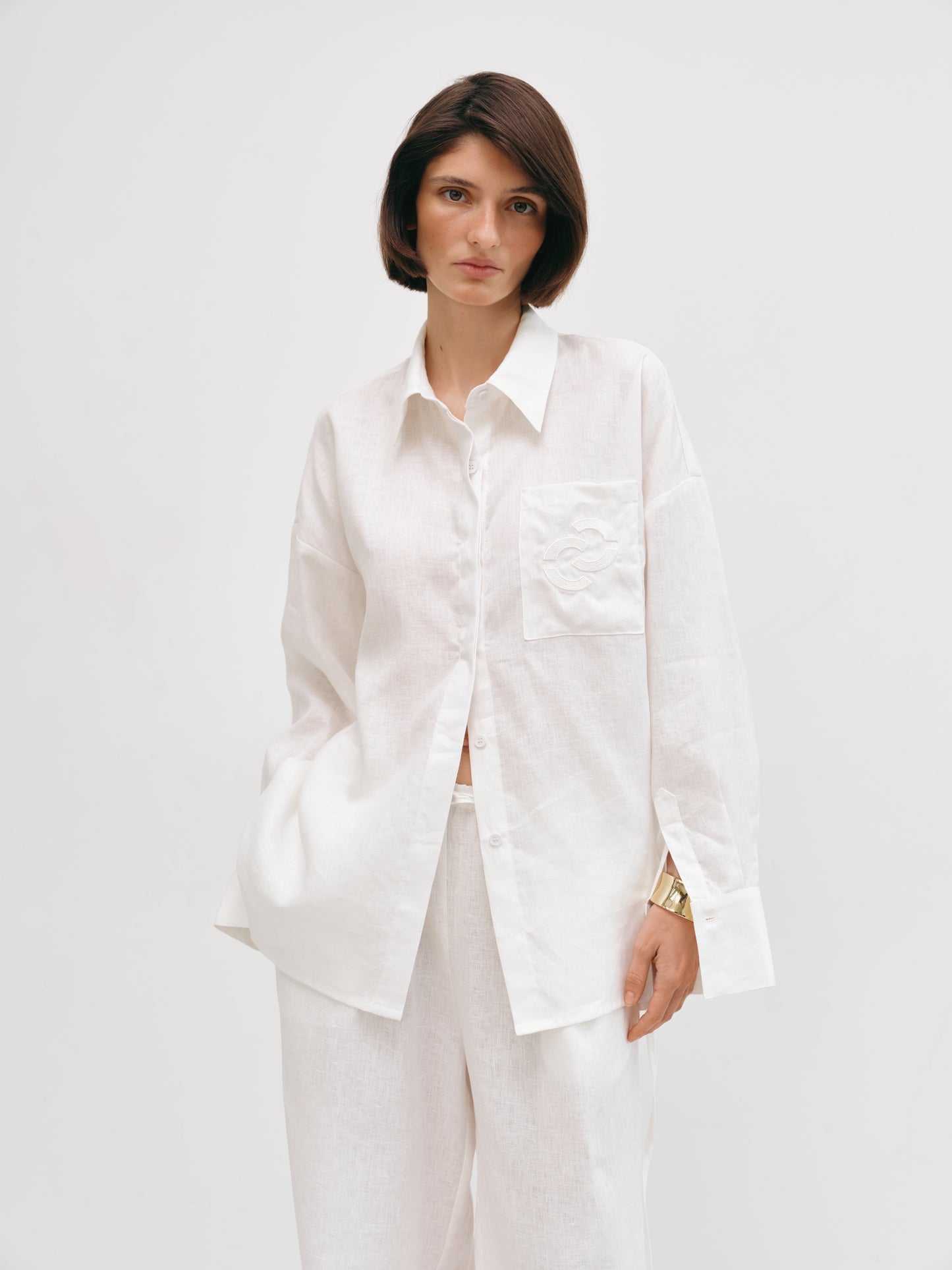Сорочка молочна з льону