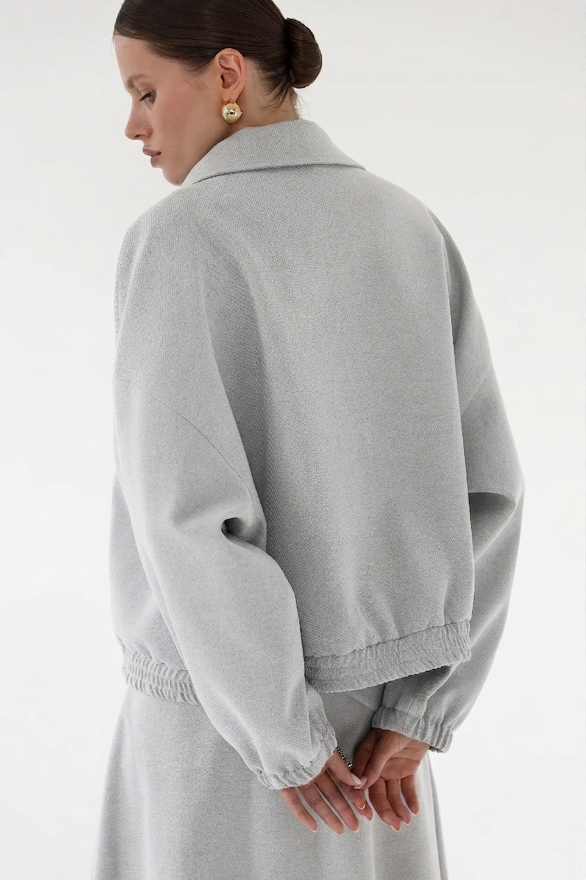Grey bomber jacket